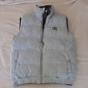 EUC Adidas Men's Gray & Black Quilted Puffer Vest, Size S